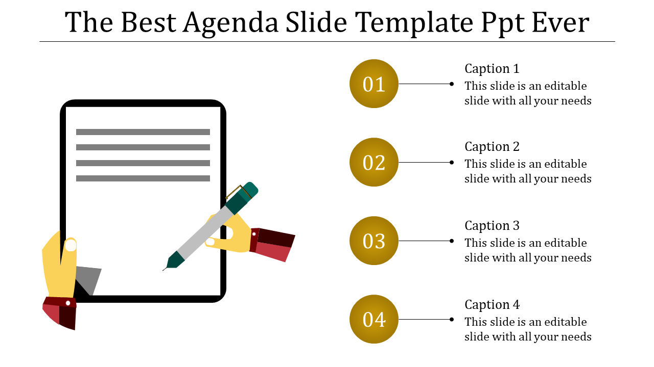 Get Agenda Slide PPT Template For Presentation